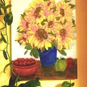 Sunflowers and Fruit  16 x 20 Gallery Wrap